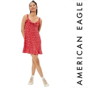 American Eagle Floral Ruffle Mini Dress